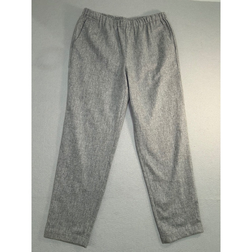 Eileen Fisher Wool Tapered Pants‎ Womens Small Grey Elastic Waist Trousers